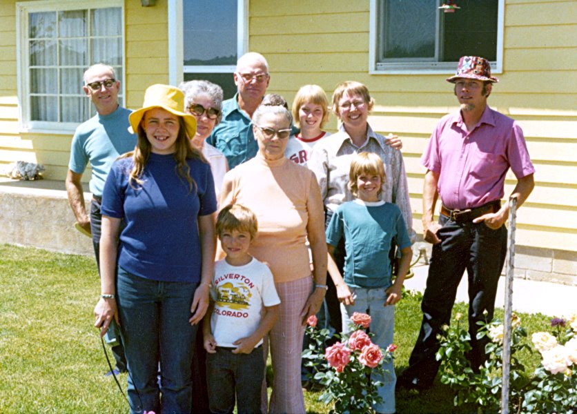 1975-07 George and Mildred with A.J. and  family in Durango
